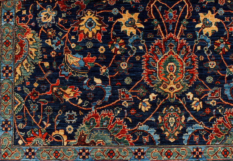 6x9 Navy and Red Anatolian Traditional Rug