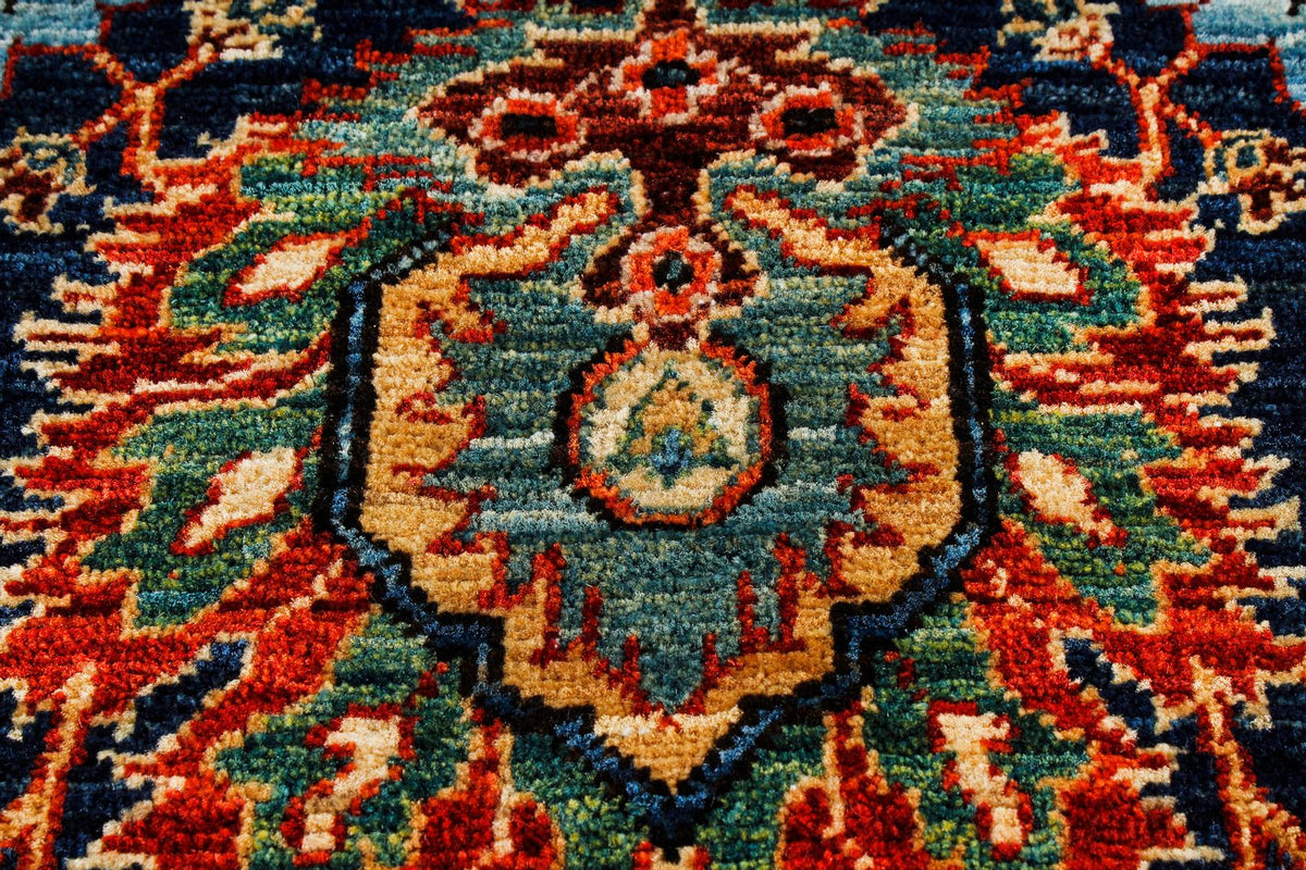 6x9 Navy and Red Anatolian Traditional Rug
