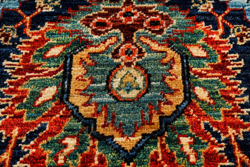 6x9 Navy and Red Anatolian Traditional Rug