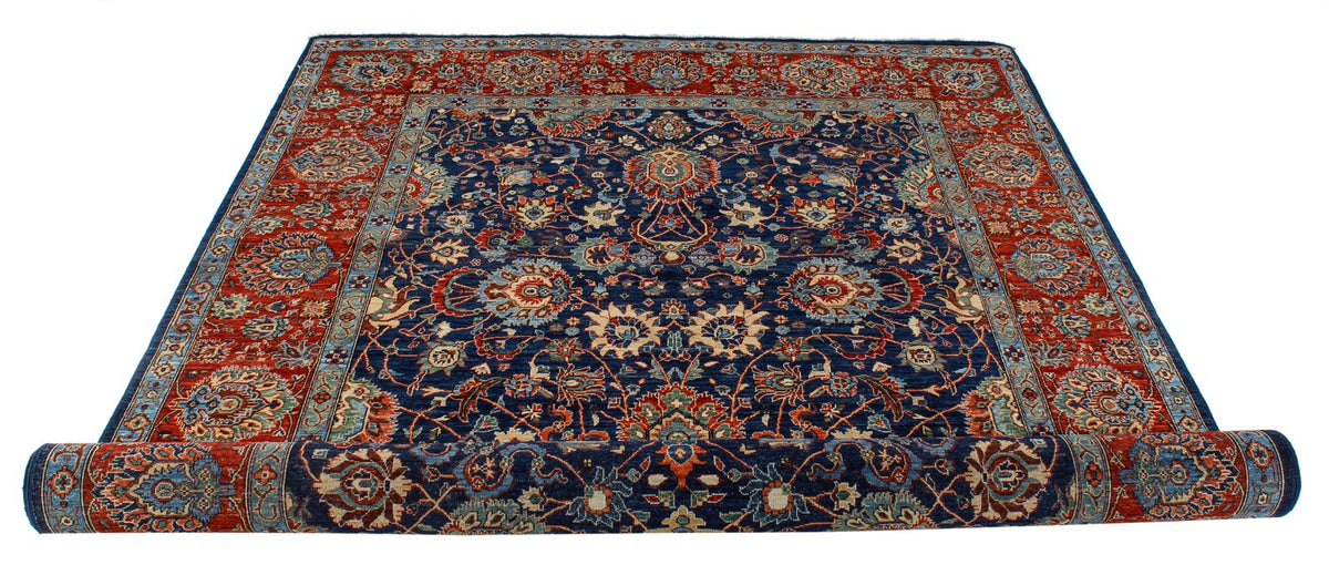 6x9 Navy and Red Anatolian Traditional Rug