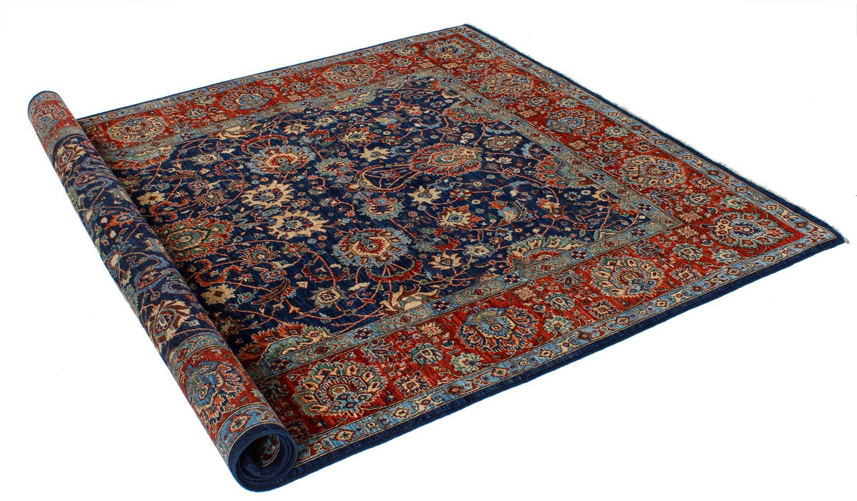 6x9 Navy and Red Anatolian Traditional Rug