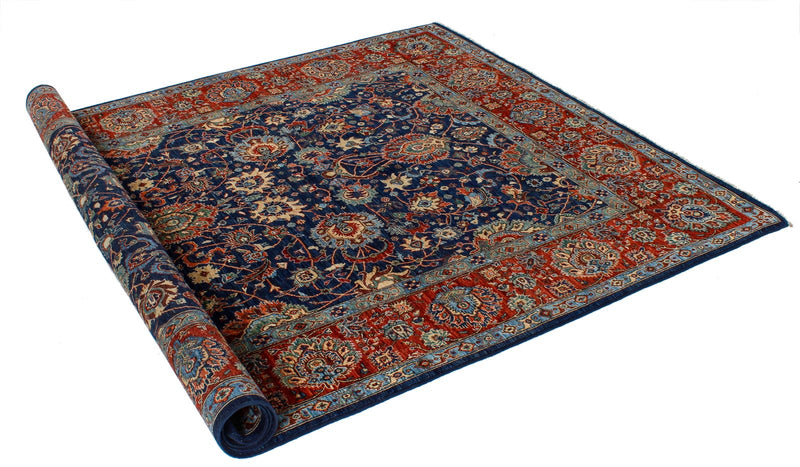 6x9 Navy and Red Anatolian Traditional Rug