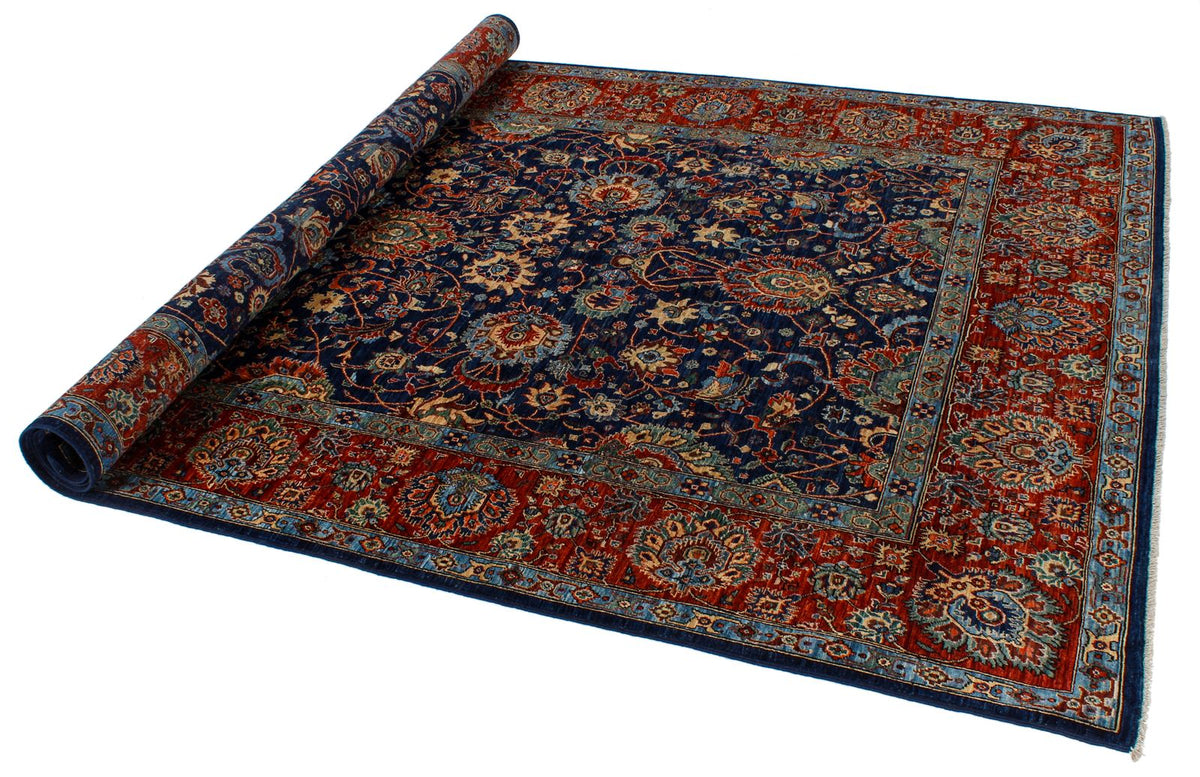 6x9 Navy and Red Anatolian Traditional Rug