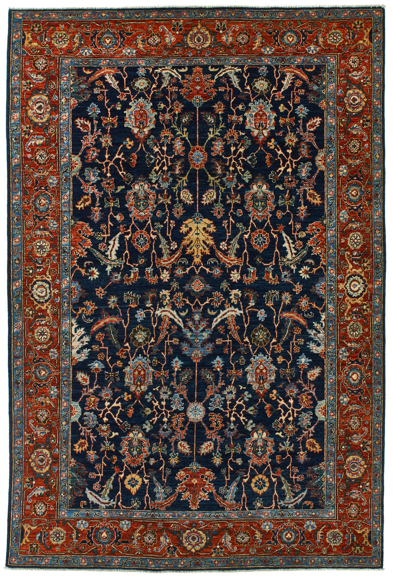 6x9 Blue and Red Anatolian Traditional Rug