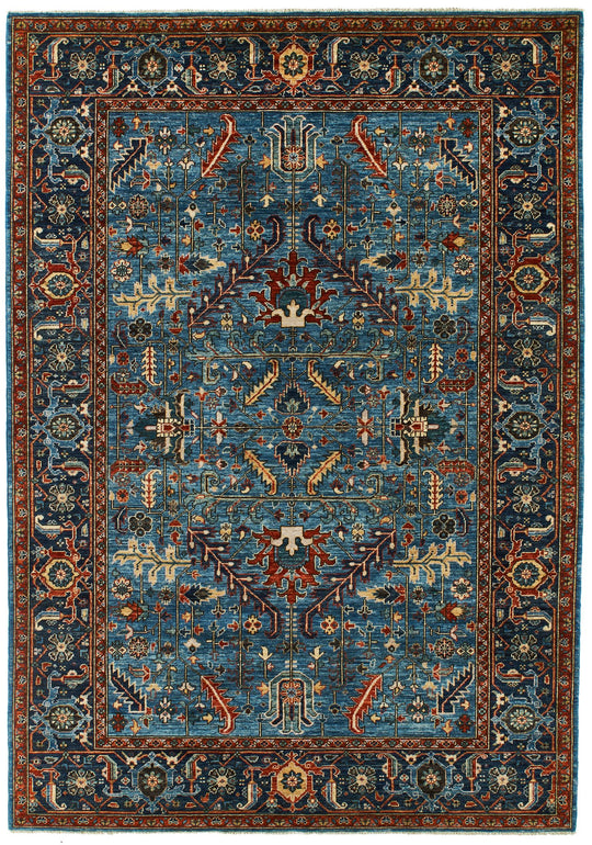 6x9 Blue and Navy Anatolian Traditional Rug