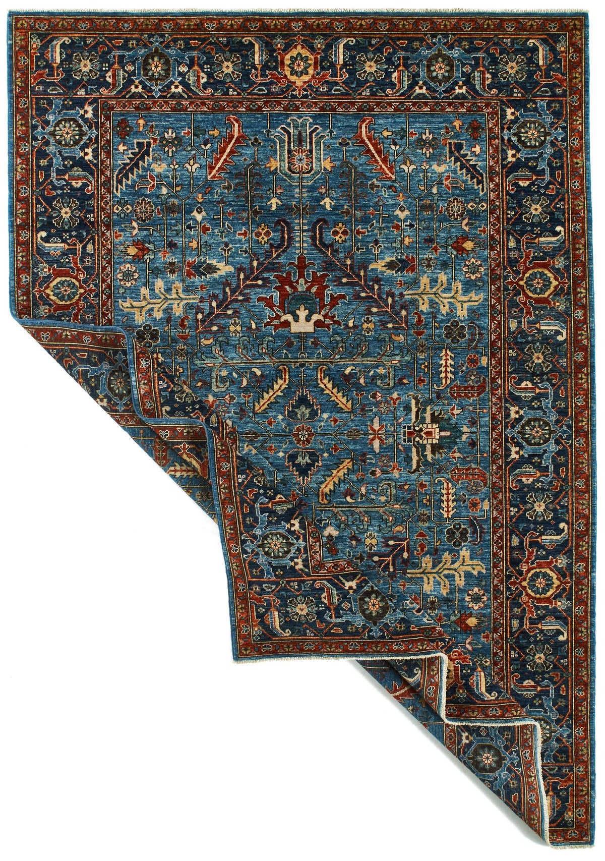 6x9 Blue and Navy Anatolian Traditional Rug
