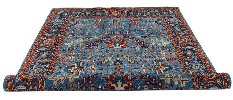 6x9 Blue and Navy Anatolian Traditional Rug