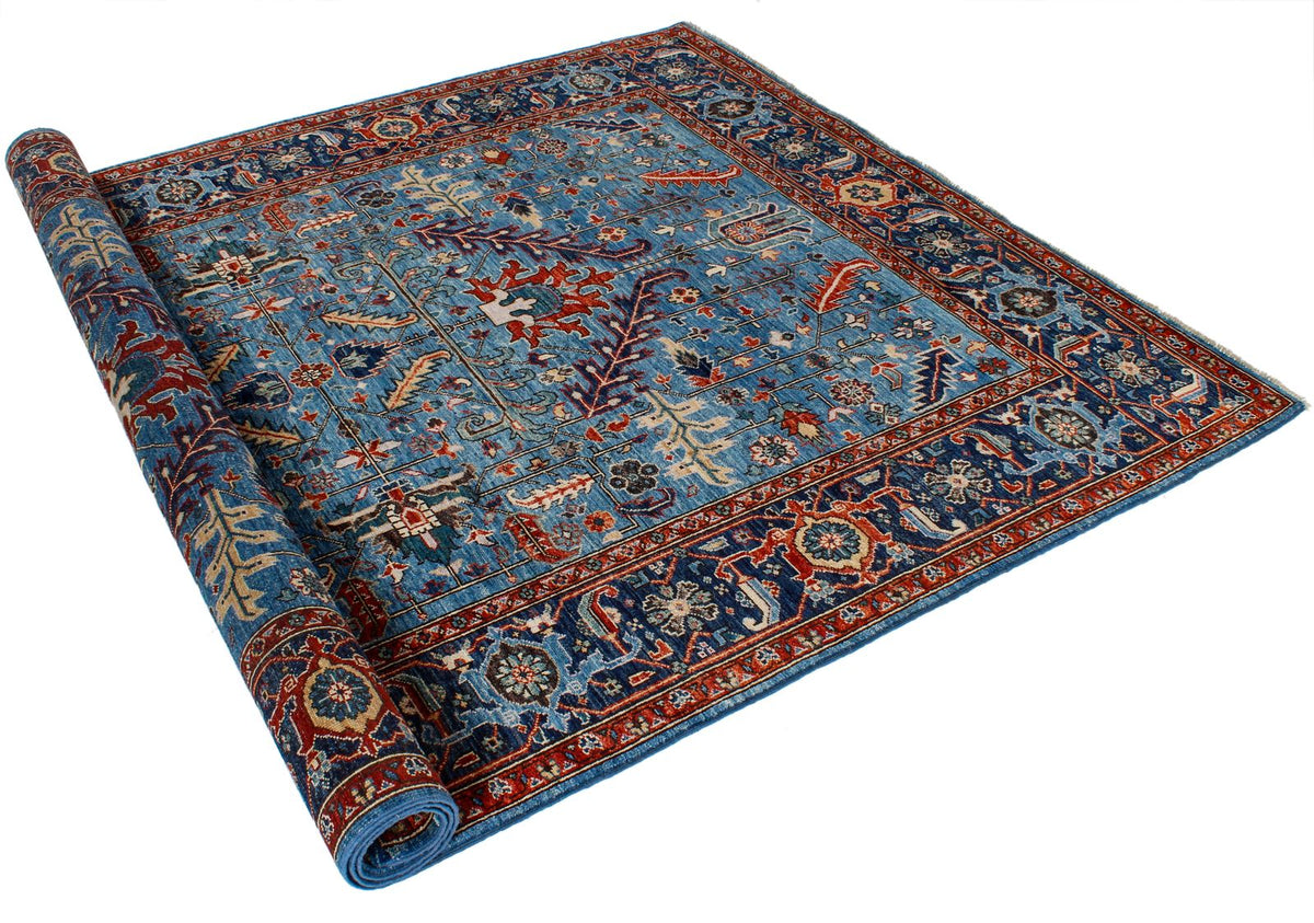6x9 Blue and Navy Anatolian Traditional Rug