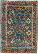 6x9 Blue and Multicolor Anatolian Traditional Rug