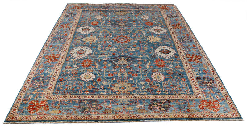 6x9 Blue and Multicolor Anatolian Traditional Rug