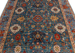 6x9 Blue and Multicolor Anatolian Traditional Rug