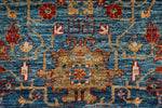 6x9 Blue and Multicolor Anatolian Traditional Rug