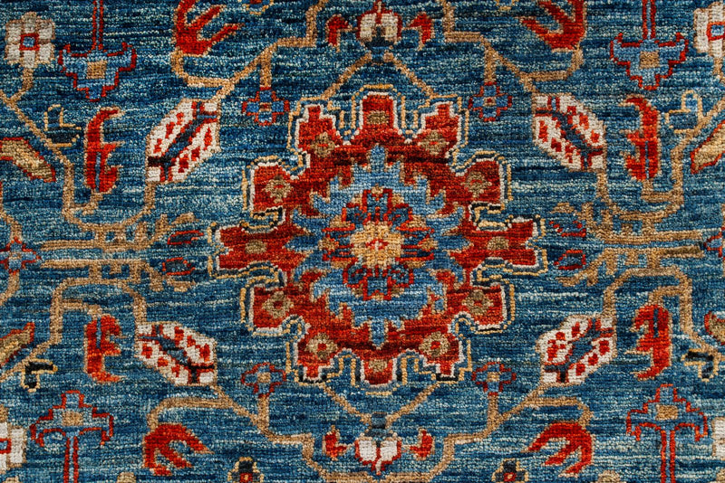 6x9 Blue and Multicolor Anatolian Traditional Rug