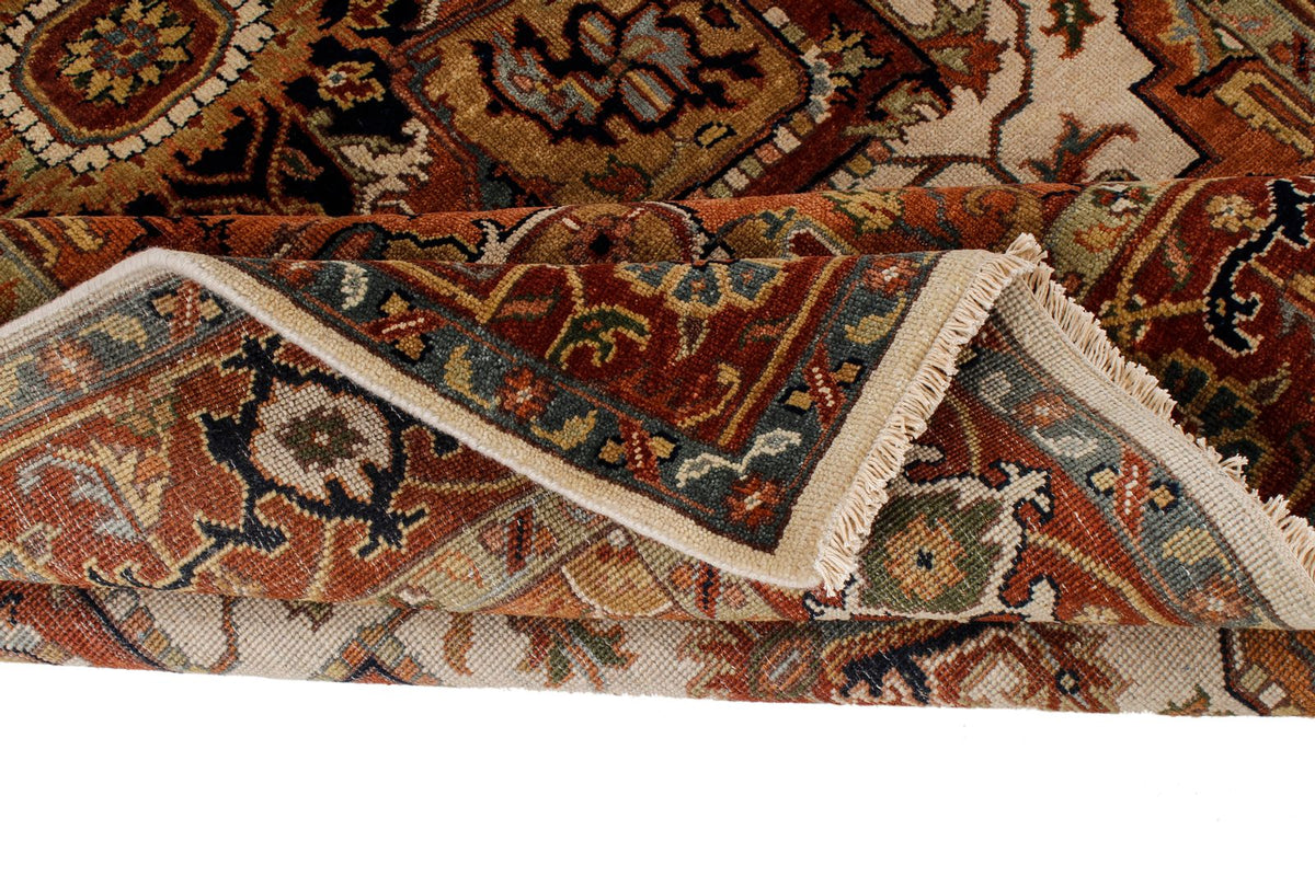 6x9 Ivory and Rust Anatolian Persian Rug
