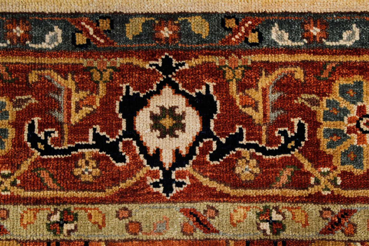 6x9 Ivory and Rust Anatolian Persian Rug