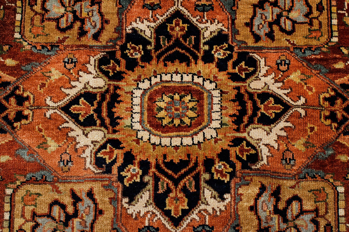 6x9 Ivory and Rust Anatolian Persian Rug