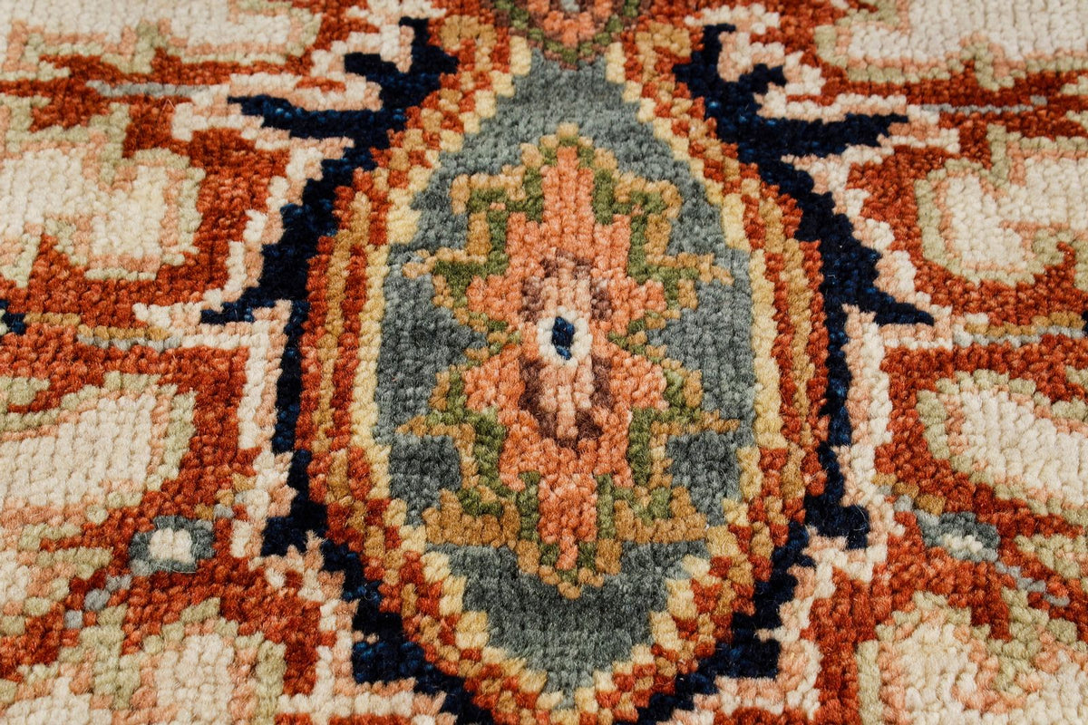 6x9 Ivory and Rust Anatolian Persian Rug
