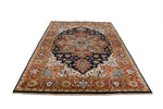 6x9 Ivory and Navy Anatolian Persian Rug