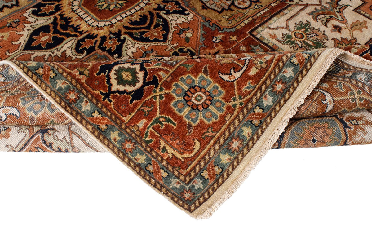9x12 Ivory and Rust Anatolian Persian Rug