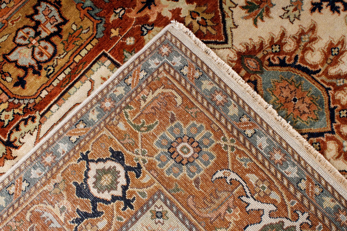 9x12 Ivory and Rust Anatolian Persian Rug