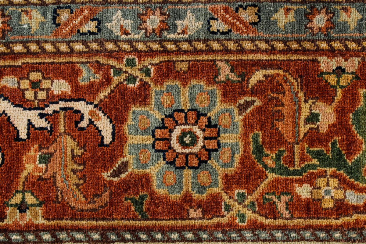 9x12 Ivory and Rust Anatolian Persian Rug