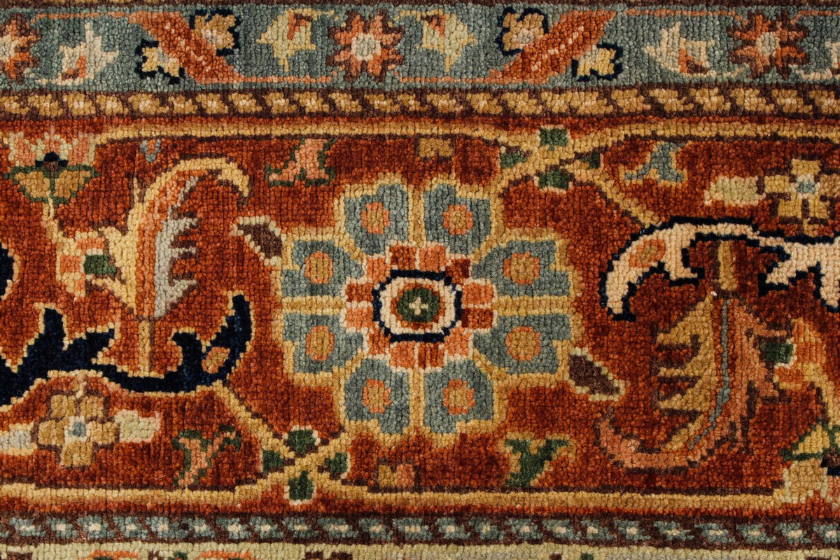 9x12 Ivory and Rust Anatolian Persian Rug