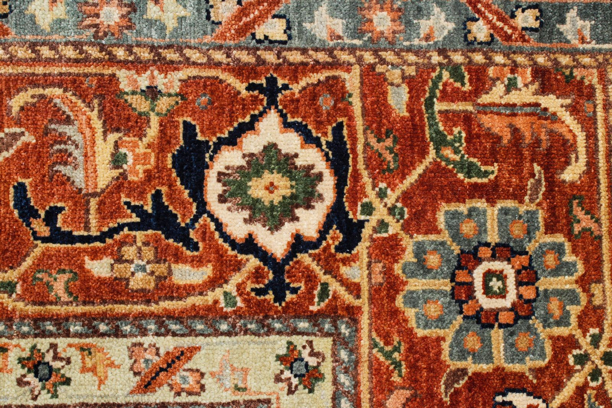 9x12 Ivory and Rust Anatolian Persian Rug