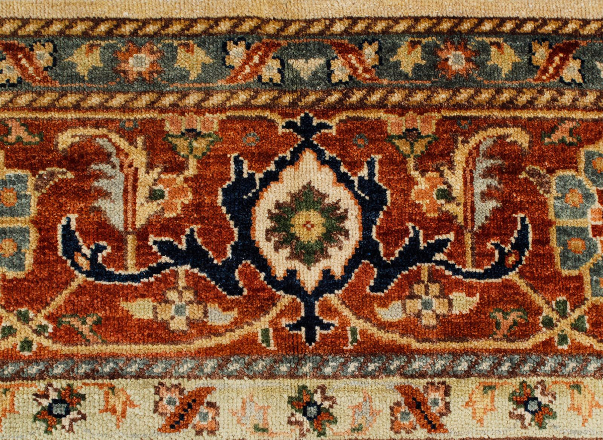 9x12 Ivory and Rust Anatolian Persian Rug