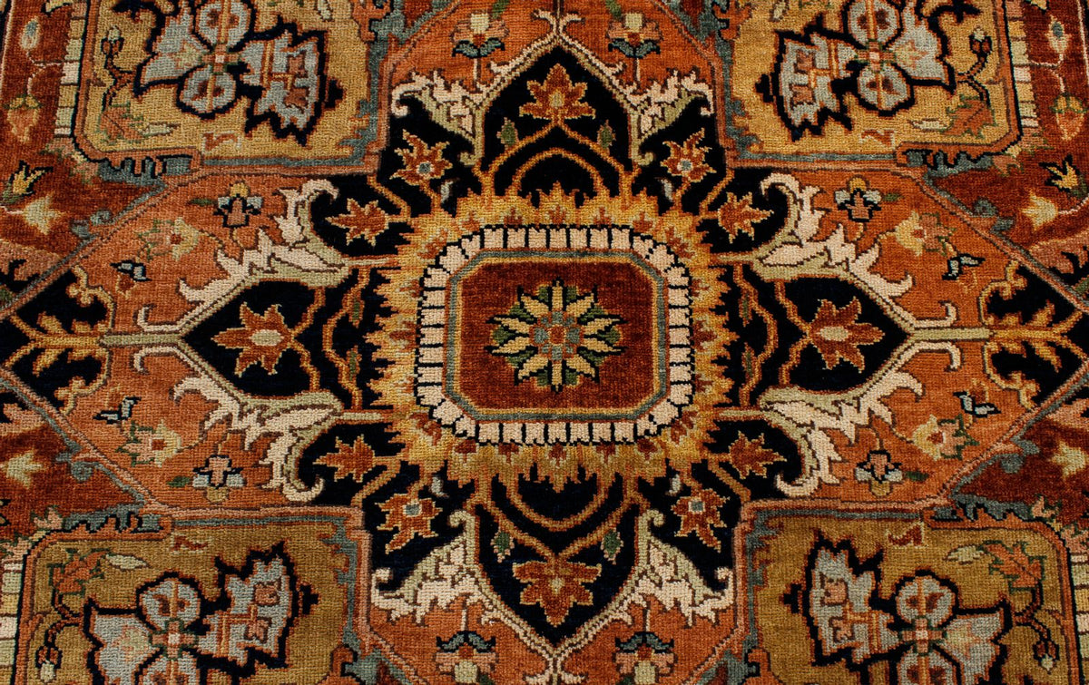 9x12 Ivory and Rust Anatolian Persian Rug