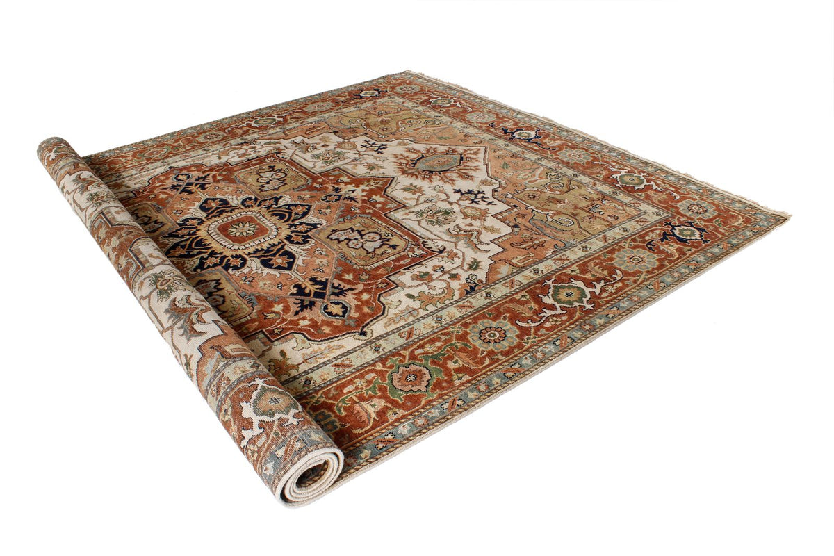 9x12 Ivory and Rust Anatolian Persian Rug