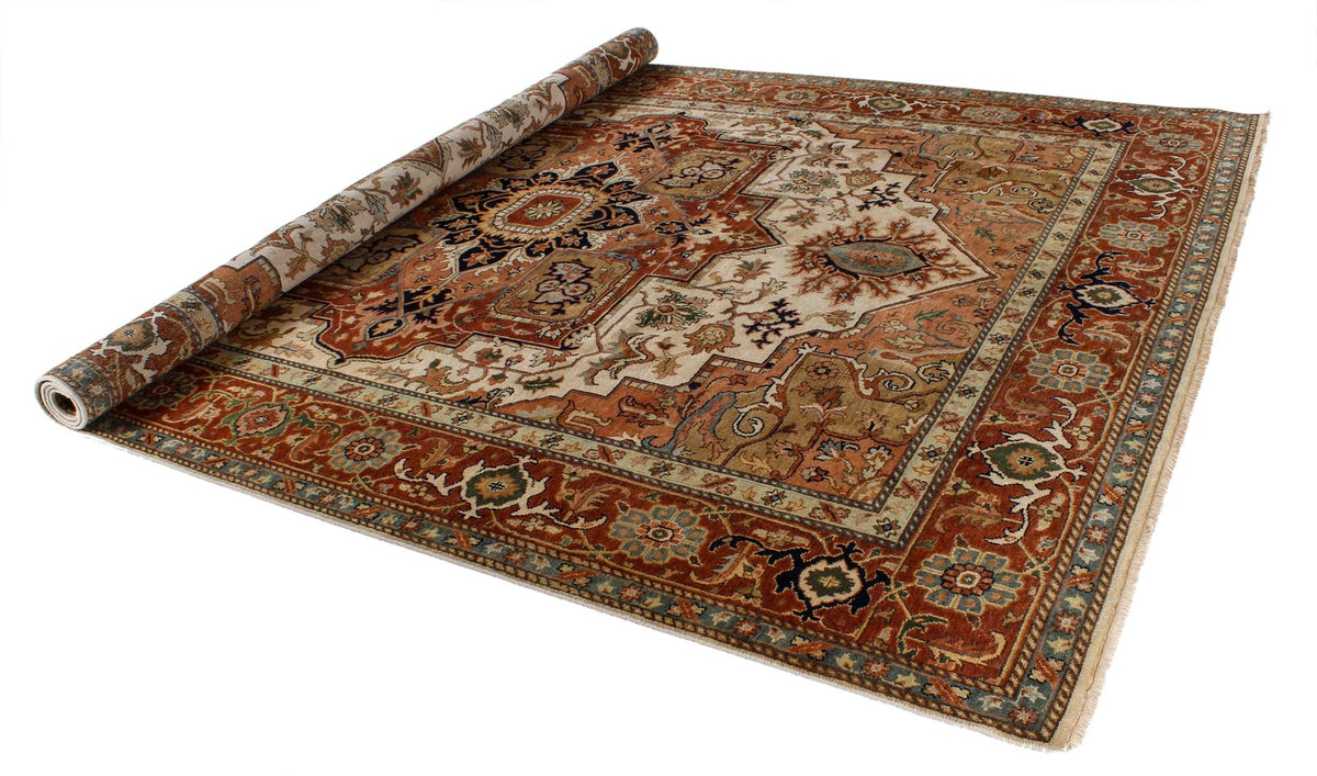 9x12 Ivory and Rust Anatolian Persian Rug
