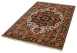 4x6 Ivory and Rust Anatolian Persian Rug