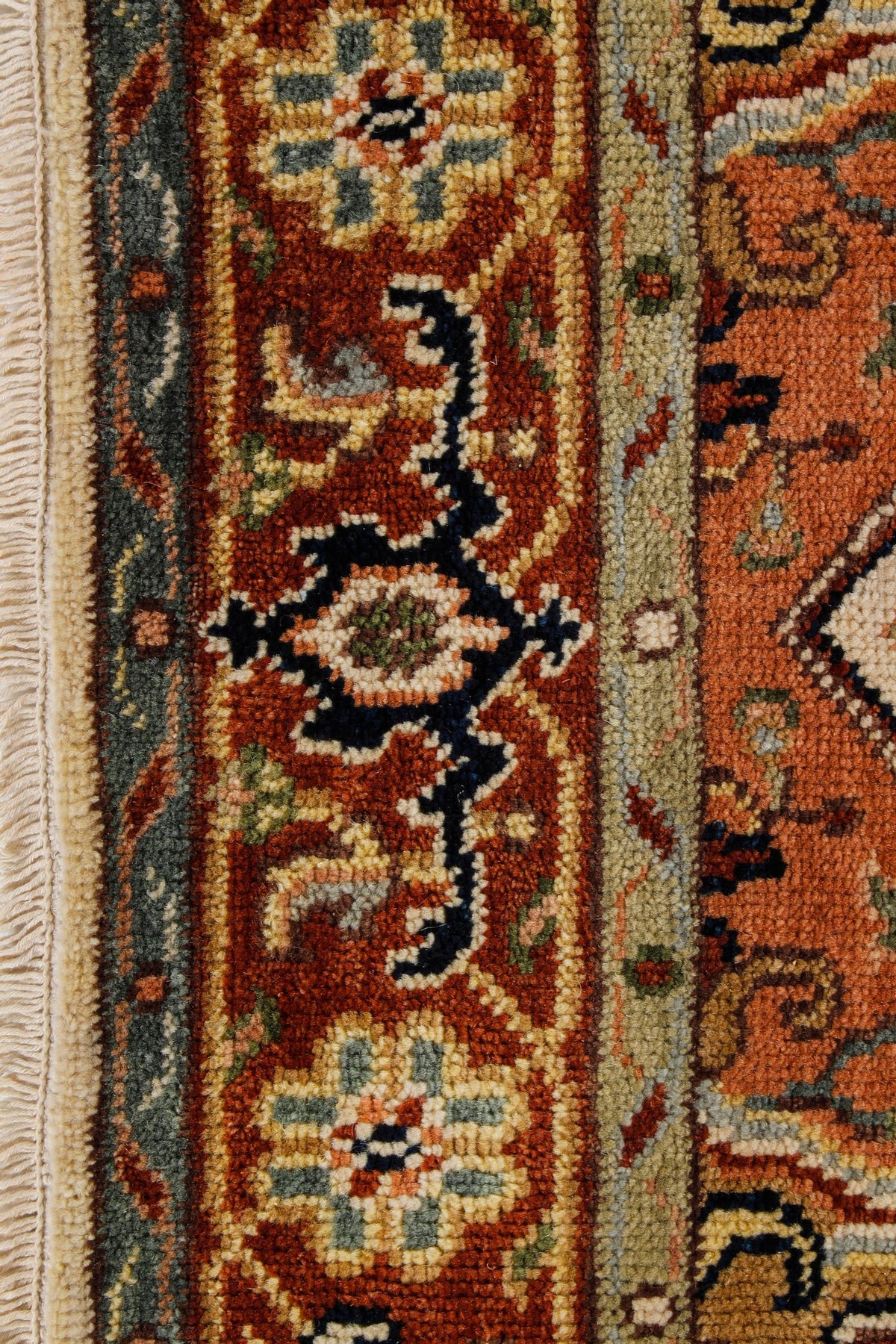 4x6 Ivory and Rust Anatolian Persian Rug