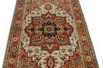 4x6 Ivory and Rust Anatolian Persian Rug