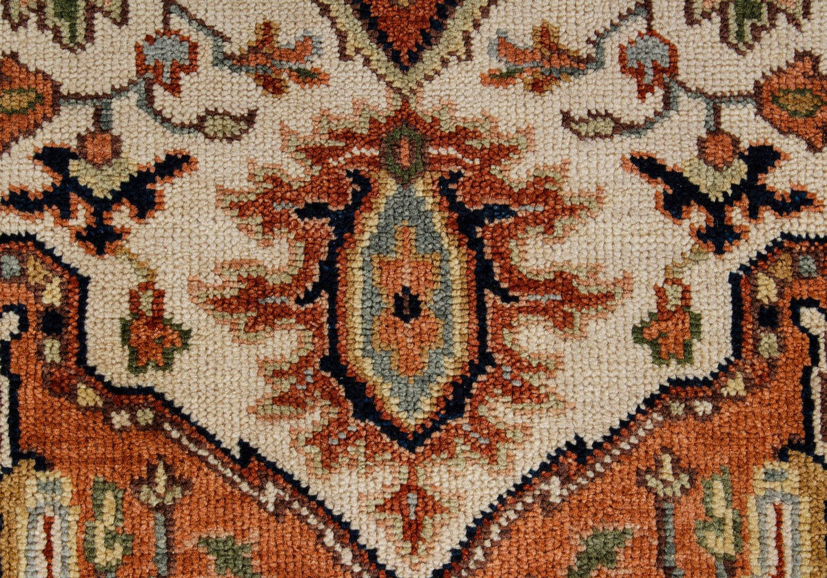 4x6 Ivory and Rust Anatolian Persian Rug