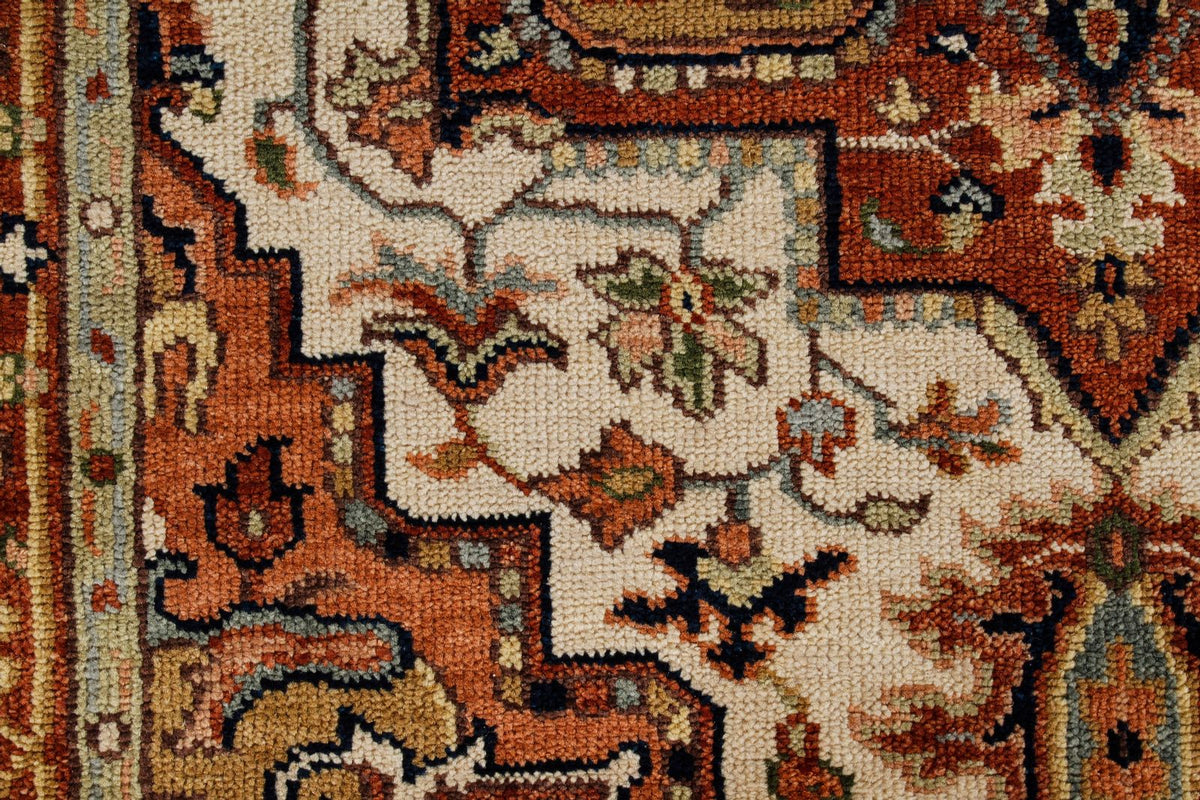 4x6 Ivory and Rust Anatolian Persian Rug