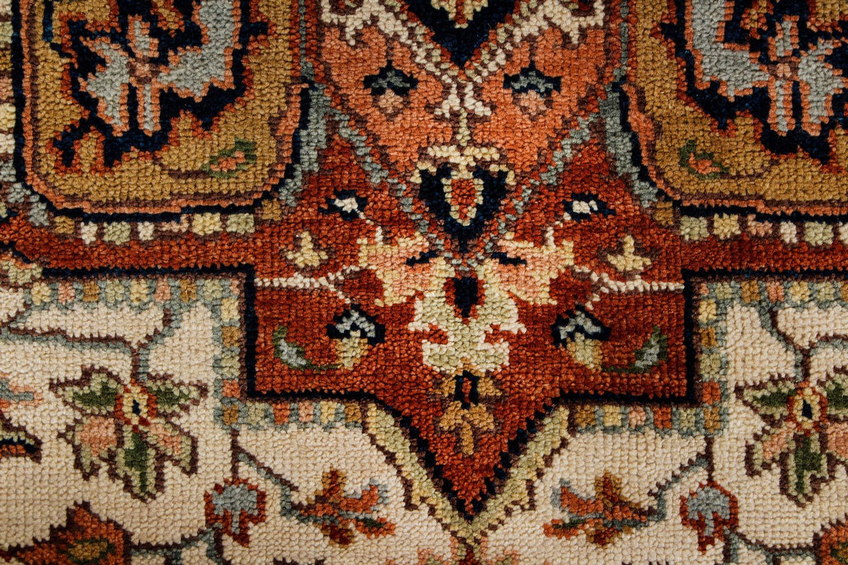 4x6 Ivory and Rust Anatolian Persian Rug
