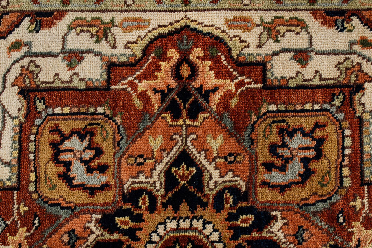 4x6 Ivory and Rust Anatolian Persian Rug