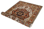 4x6 Ivory and Rust Anatolian Persian Rug