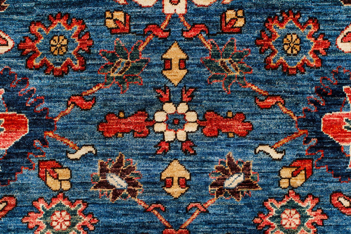 9x12 Blue and Ivory Anatolian Traditional Rug