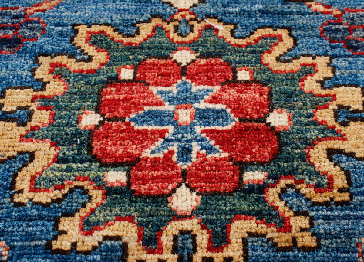 9x12 Blue and Ivory Anatolian Traditional Rug
