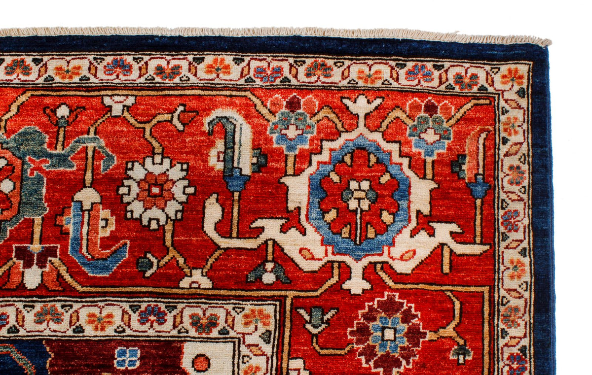9x12 Navy and Red Anatolian Traditional Rug