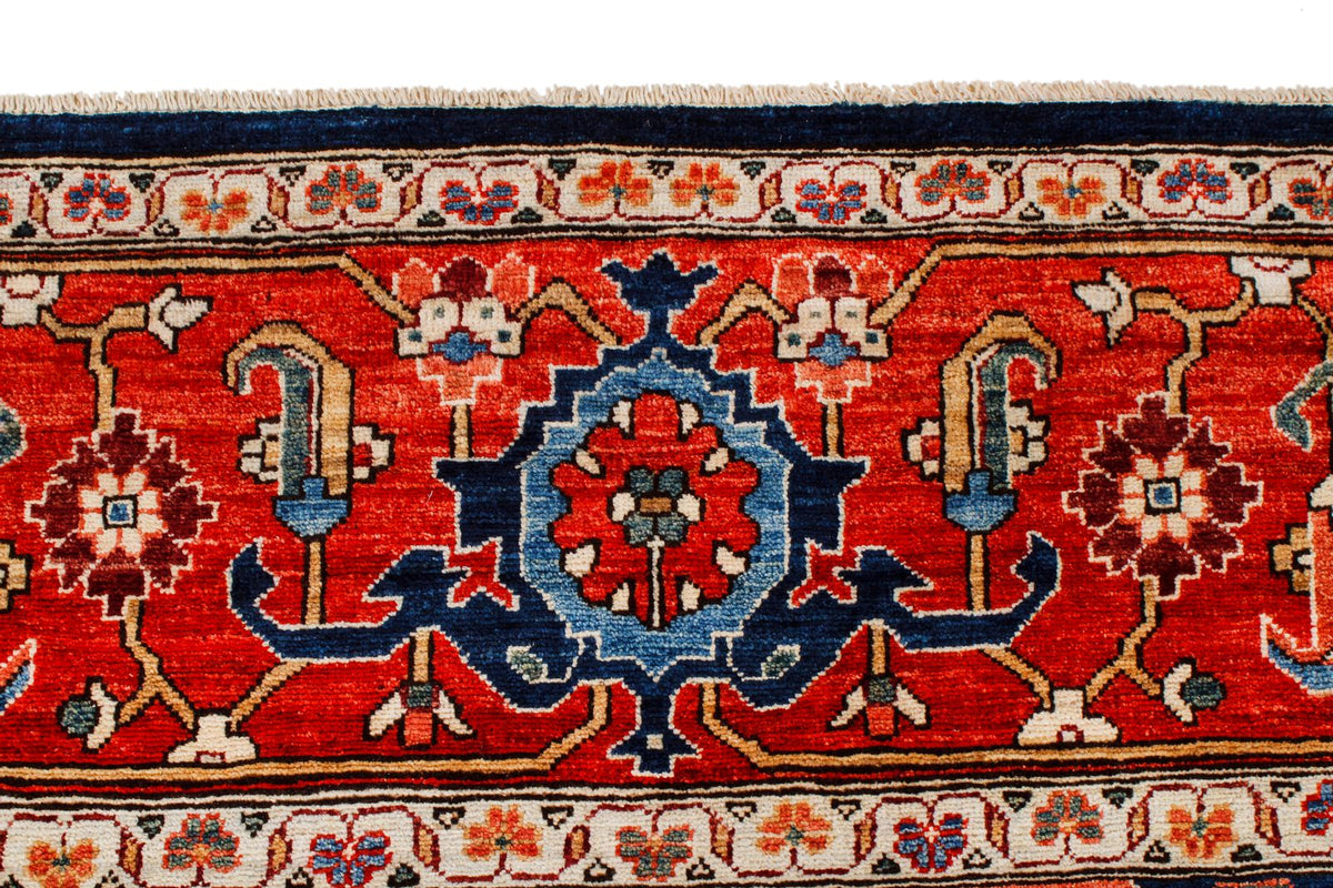 9x12 Navy and Red Anatolian Traditional Rug