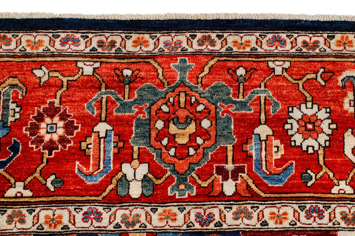 9x12 Navy and Red Anatolian Traditional Rug