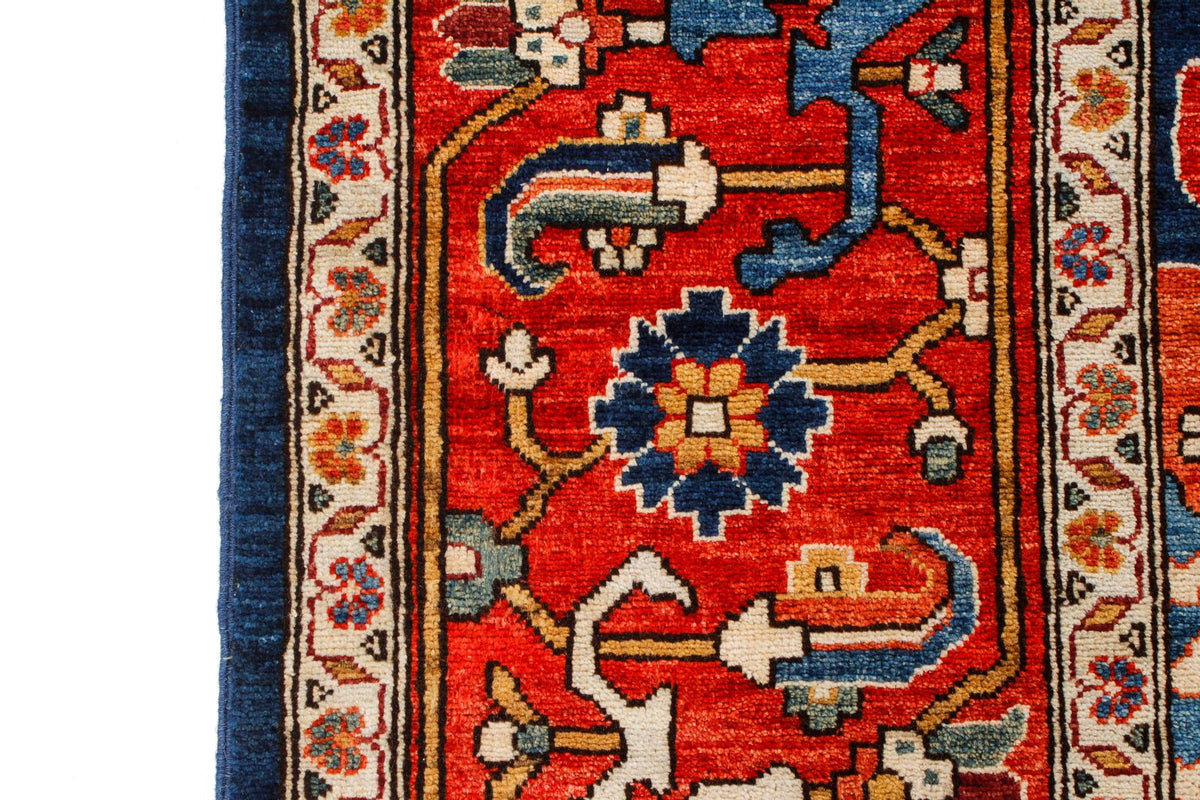 9x12 Navy and Red Anatolian Traditional Rug