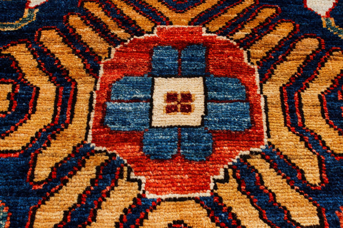 9x12 Navy and Red Anatolian Traditional Rug