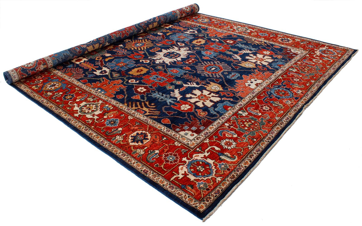 9x12 Navy and Red Anatolian Traditional Rug