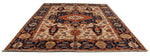 9x11 Ivory and Navy Anatolian Traditional Rug