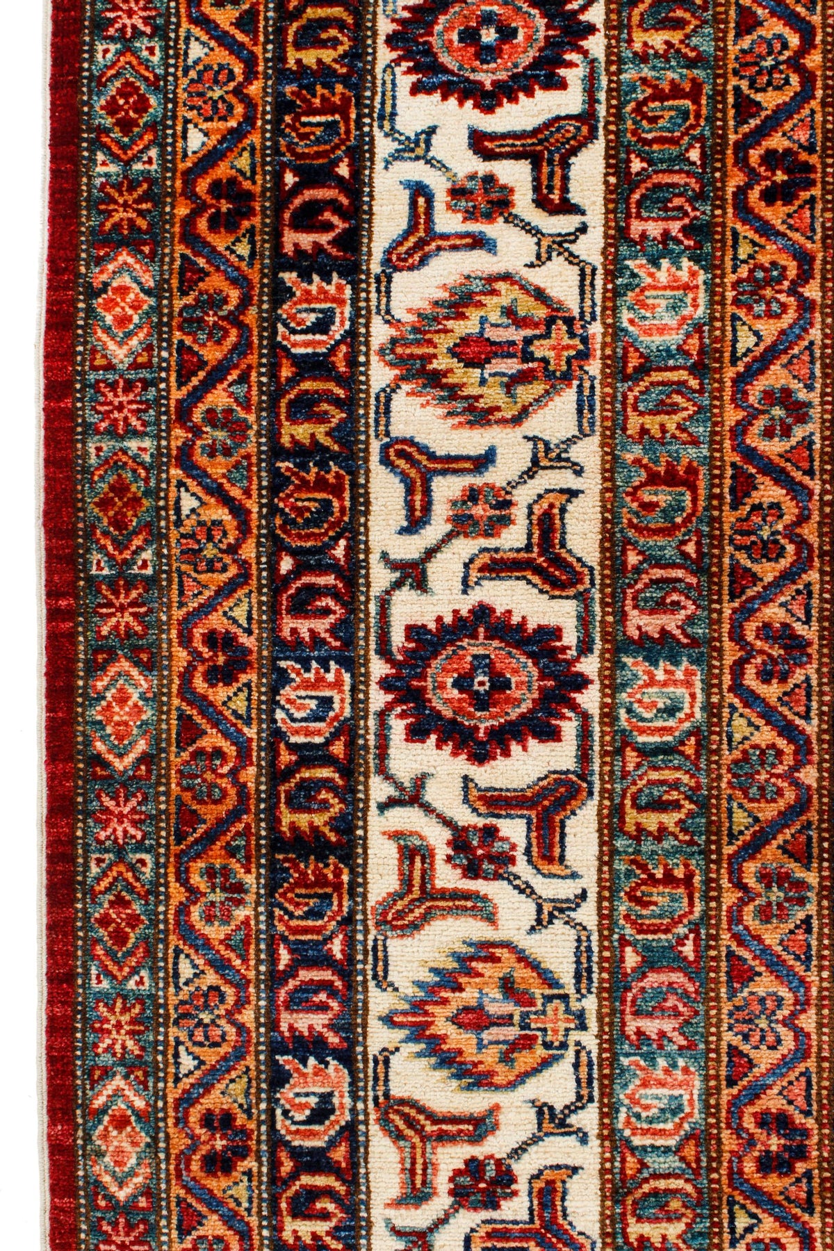 9x12 Red and Ivory Kazak Tribal Rug