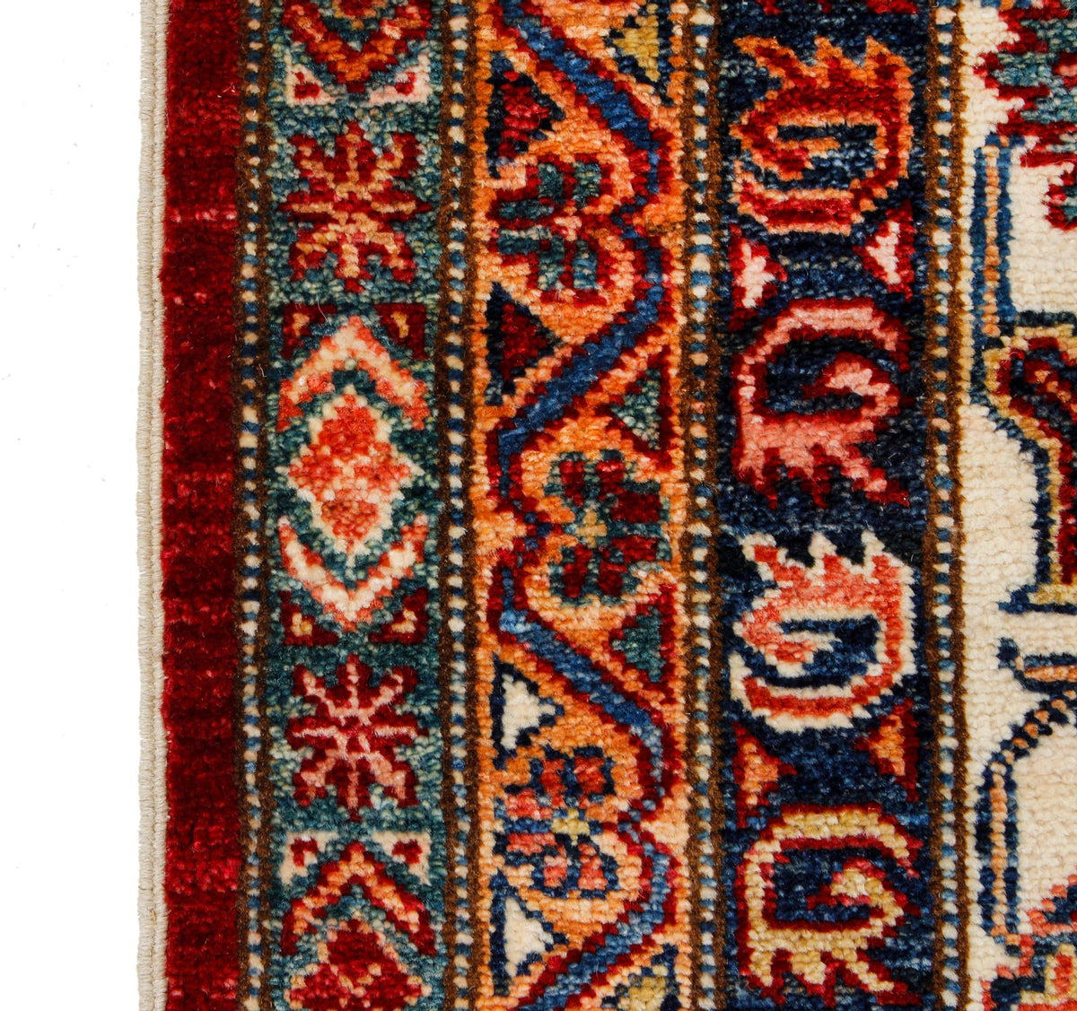 9x12 Red and Ivory Kazak Tribal Rug